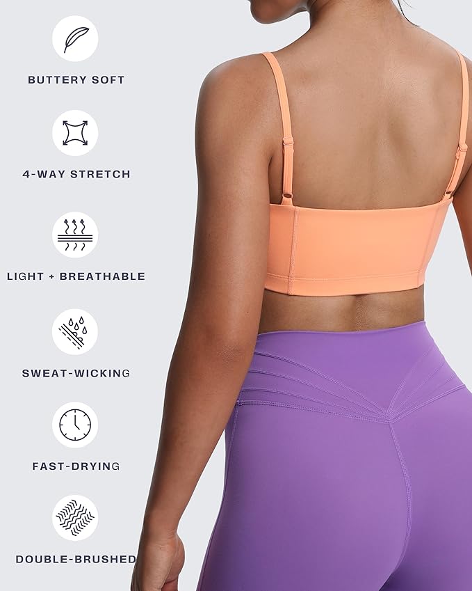 Aoxjox Women's Workout Bandeau Bras Training Fitness Running Yoga Crop Tank
