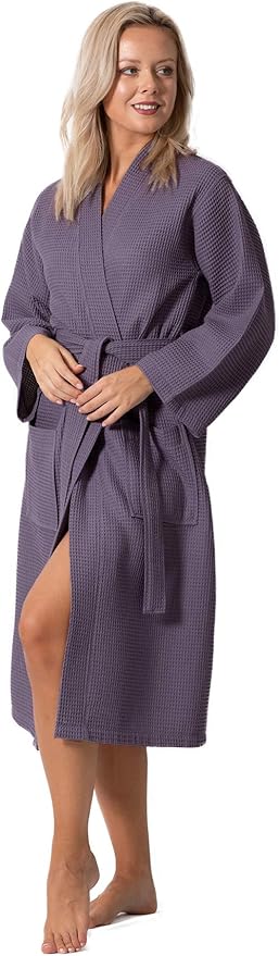 Waffle Knit Lightweight Kimono Spa & Bath Robes for Women - Quick Dry - Soft
