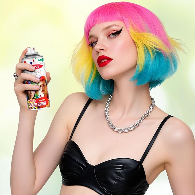 White Hair Spray Color Temporary Hair Color Spray for Kids Women Men, Washable Temporary White Hair Dye Paint, Hair Color Wax Hairspray for Halloween Cosplay Festival Party Costume Makeup DIY, 4.06 oz