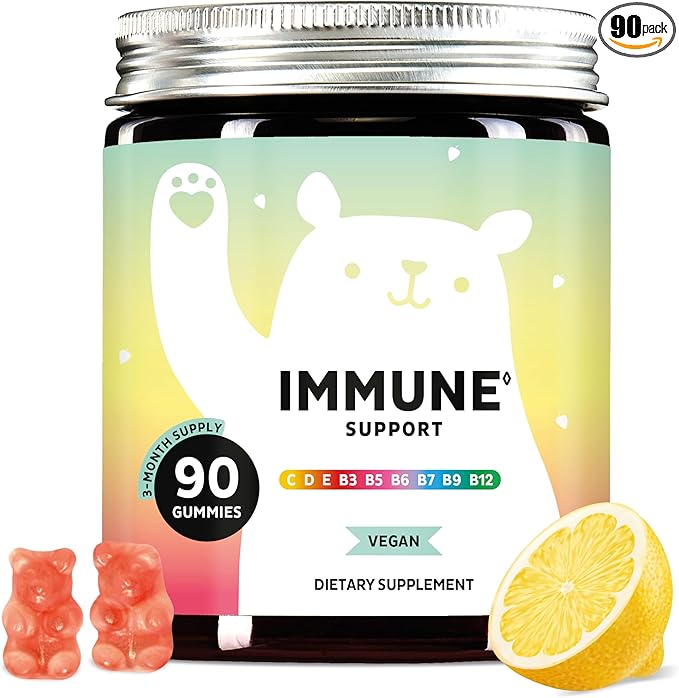 Bears with Benefits Immune Support Gummies – Vitamin C, D, B6 & B12 – Daily Immune Boost – Vegan, Naturally Flavored (90 Gummies)
