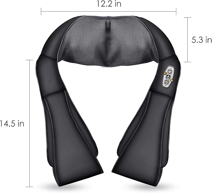 COMFIER Shiatsu Neck and Shoulder Massager,Gifts for Mom Dad,Deep Kneading Massage Pillow with Heat, Back Massager, Pillow Massage, Black