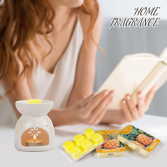 SCENTORINI Wax Melts, Pineapple Fragrance, Wax Melts Wax Cubes, Natural Soy Wax, 4 Pack, for Candle Making, Wax Warmer