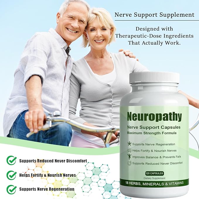 Neuropathy Pills for Nerve Discomfort, Nerve Support Supplement with Alpha Lipoic Acid 600 Mg & Acetyl L-Carnitine,Enhance Nerve Calming, Strength for Nerve Discomfort Support, 120 Count