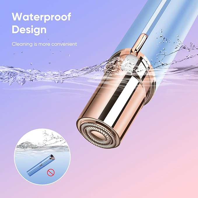 Facial Hair Remover for Women- as Seen on TV Painless Face Shaver -Mini Hair Remover, Electric Razor Shaver Portable Bikini Epilator for Lips, Chin, Armpit, Peach Fuzz, Fingers, Neck, Cheek