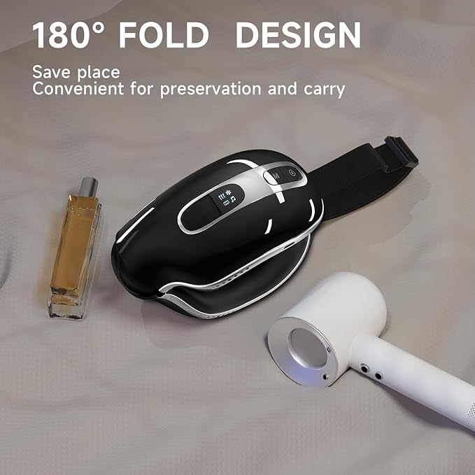 Eye Massager with Heat and Cooling for Migraines Dry Eyes Heated Eye Massager for Sleeping Travel Headache Relief Gifts for Woman