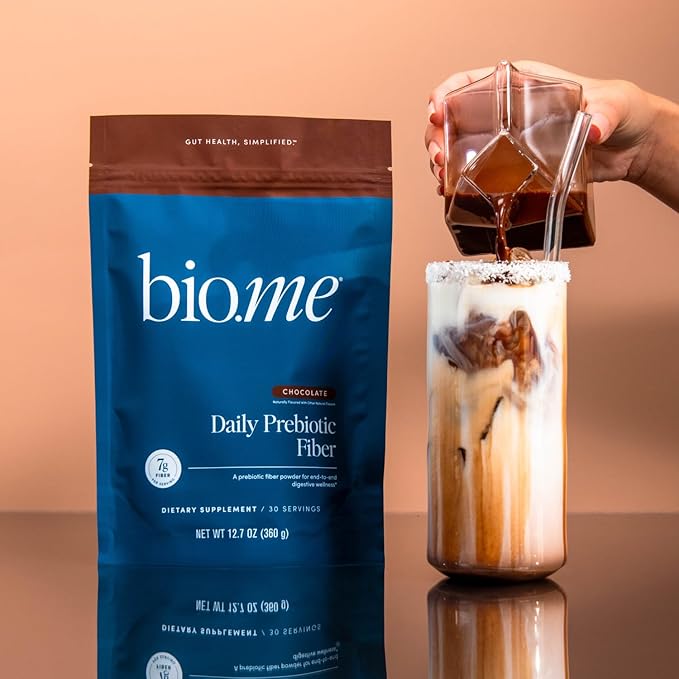 Daily Prebiotic Fiber Powder Chocolate - 7g Per Serving - Soluble & Insoluble Fiber Supplement Powder for Women & Men - Digestive Health & Gut Health - GLP-1 Friendly, Sugar Free - 30 Servings