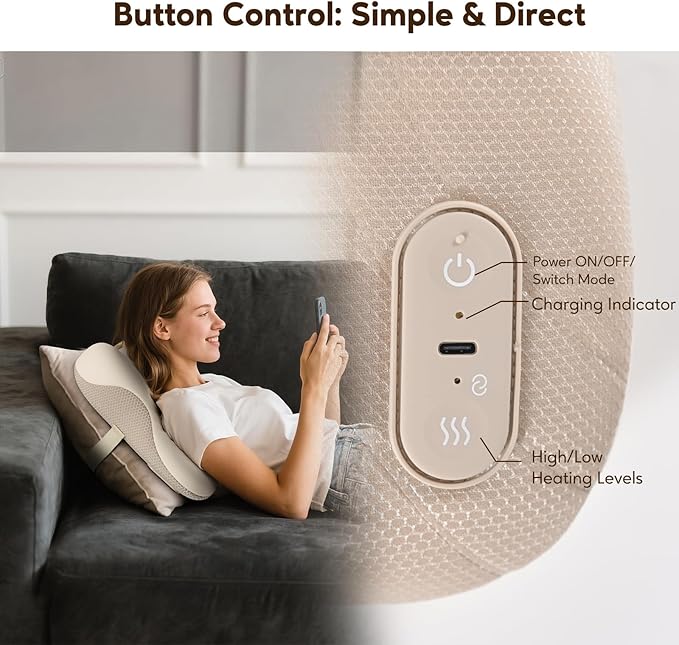 arboleaf Back Massager for Pain Relief Deep Tissue, Shiatsu Neck Shoulder Massager with Heat, Cordless Portable for Chair Car Office Home