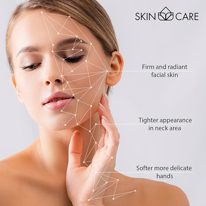 Skin Care Vitamin C 3-in-1 Moisturizer Face Cream, Neck and Hands - Treatment for Crepey Texture, Wrinkles and Sagging - Daily Lotion for All Skin Types - 16.9 fl. oz.