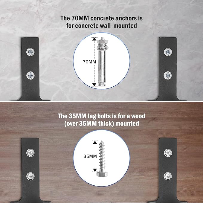 Wall Mount Pull Up Bar, Heavy Duty Steel Joist Mount Chin Up Bar, Pull-Up Bar With Wood Mount and Wall Mount Screws