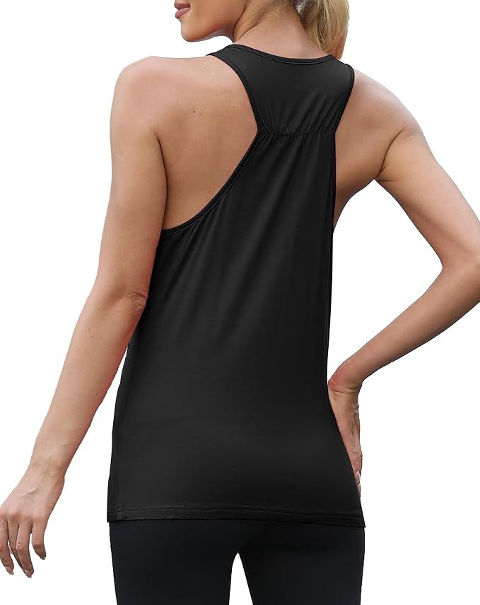 Mippo Workout Tops for Women Racerback Athletic Tank Tops Yoga Shirts Sleeveless Running Gym Clothes