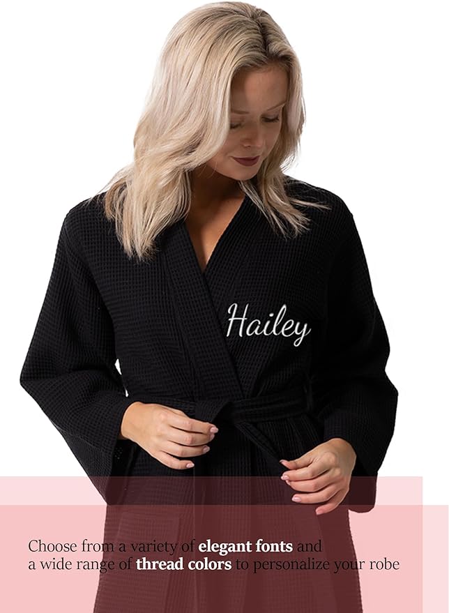 Waffle Knit Lightweight Kimono Spa & Bath Robes for Women - Quick Dry - Soft