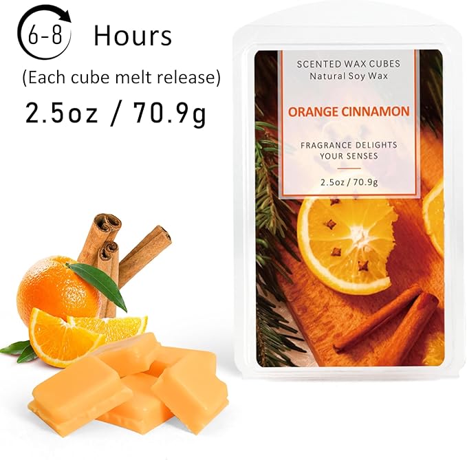 STRN Scented Fall Wax Melts 8 Pack Wax Cubes, Soy Wax Cubes for Warmer, Vanilla Cupcake, Orange Cinnamon, Balsam & Cedar, Warm Campfire, Apple Cider, Cookies for Santa, Pumpkins (8 x 2.5oz)