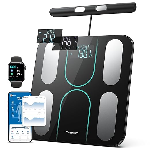 Scale for Body Weight, FSA&HSA Eligible, Digital Bathroom Scale with 8 Electrodes 28 Body Datas Dual Frequency BIA Measurement Smart Weight Scale Compatible with iOS & Android