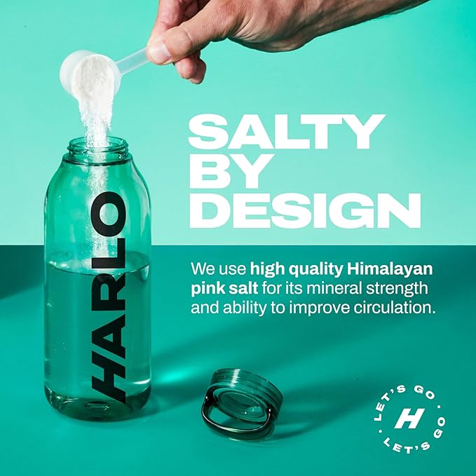Harlo - Citrus Salt Electrolyte Drink Mix with Bovine Collagen & Creatine - Creatine Monohydrate Powder - Energy Drink Powder - Pre Workout Powder - Sugar Free Energy Drinks - Post Workout Recovery