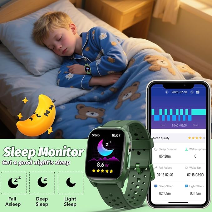 Kids Watch with 140 Sports Modes, 1.5" Kids Fitness Tracker, Smart Watch kids, No APP/Phone Required, Sleep Monitor, Heart Rate, Puzzle Games, IP68 Waterproof, Gifts for Girls Teens Aged 6-15