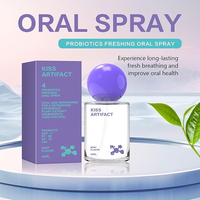 2Pcs Probiotic Oral Spray for Long-Lasting Freshness, Alcohol-Free Oral Spray with Probiotics for Breath Care, Portable Oral Spray, Suitable for Daily Use, Work, Travel (20ml)