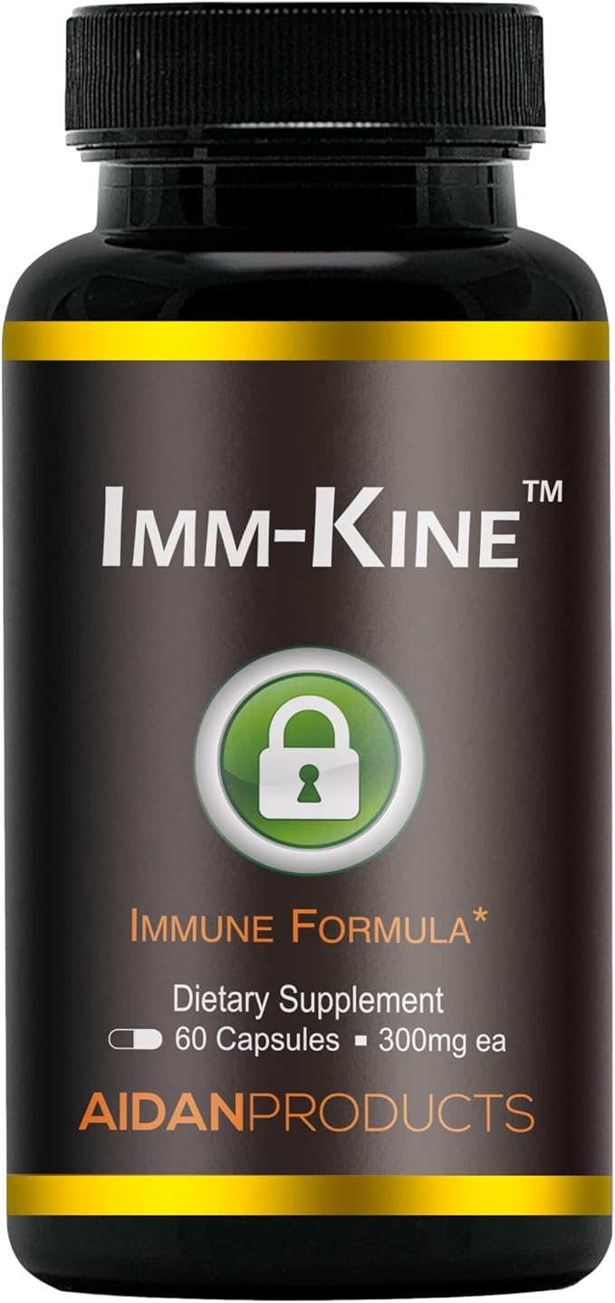 Imm-Kine Advanced Immune Support Supplement, Beta Glucans, Proprietary Immunostimulatory Postbiotic, 60 Capsules