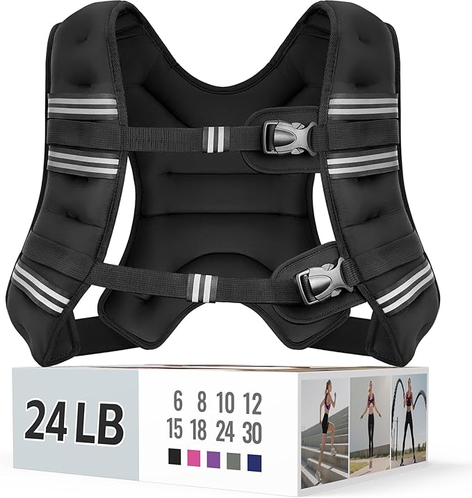 Weighted Vest for Women & Men with Reflective Stripe and Adjustable Buckle, Comfortable & Durable Rucking Vest for Walking, Running & Strength Training