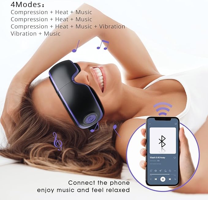 Electronic Eye Compress Massager with Heat,Eye Mask Eye Care Massager for Migraines