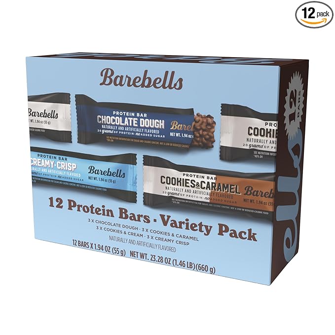 Barebells Protein Bars People's Choice Variety Pack – 12 Bars, Nutritious Snacks with 20g of High Protein - Chocolate Treat with 1g of Total Sugars - Perfect on The Go Breakfast Bars