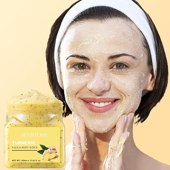 O'KADY Turmeric Body Scrub Moisturizing and Exfoliating Body, Face, Hand, Foot Scrub,Deep Cleansing 350ml