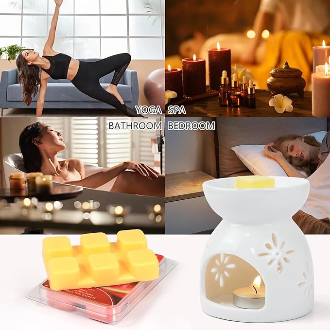 SCENTORINI Wax Melts, 6 Pack Scented Wax Cubes,Wax Melts Strong Scent, Soy Wax for Wax Warmer - Mint, Watermelon, Strawberry, Mango, Passion Fruit, Pineapple