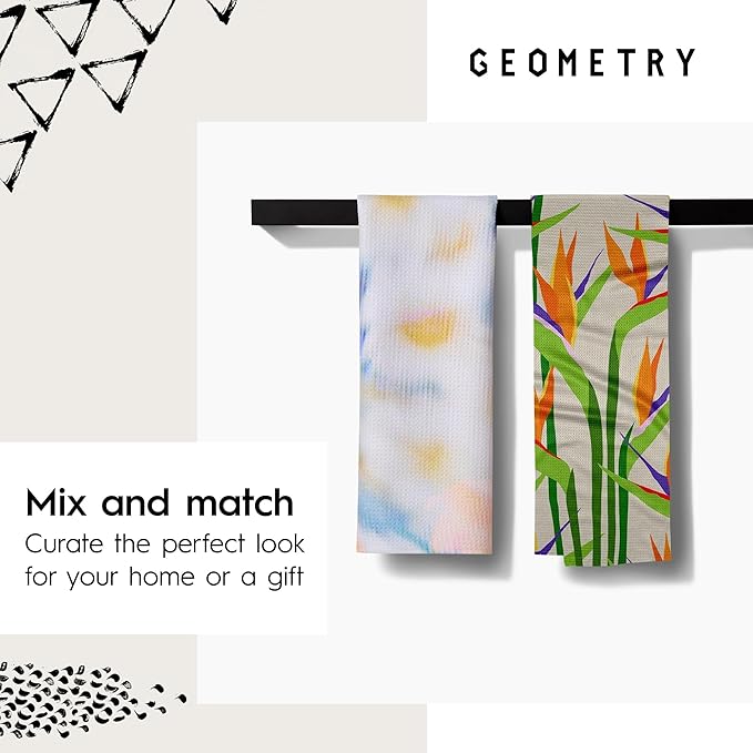 GEOMETRY Spring Kitchen Towels - Quick Dry Microfiber Cloth Spring & Summer Dish Towels for Kitchen Drying - Premium Quick Dry Towel - Paradise Blooming, 18" x 30" - 1-Pack