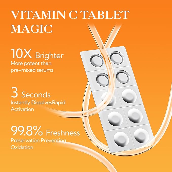 LANBENA Revolutionary Vitamin C Serum for Face, Illuminating Fcae Serum With Niacinamide, Brightening Anti-Aging Essence for Sensitive Skin, Non-Greasy, Reduces Dark Spots & Wrinkles (1.05 Oz)