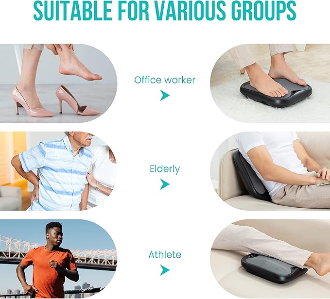 Snailax Shiatsu Foot Massager with Heat, Washable Cover Kneading Foot & Back Massager, Heated Feet Warmer, Electric Feet Massager Machine for Plantar Fasciitis