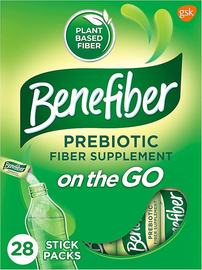 Benefiber On the Go Prebiotic Fiber Supplement Powder for Digestive Health, Daily Fiber, Unflavored - 28 Sticks (3.92 Ounces)