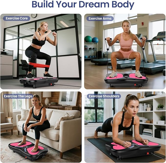 Vibration Plate Exercise Machine for Lymphatic Drainage, Vibration Machine for Full-Body Weight Loss, Vibrate Fitness Platform 300 Lbs & 200 Adjustable Speeds for Women Men Home Gym