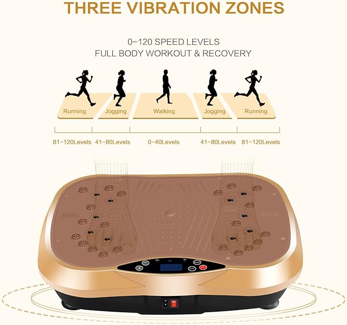 Vibration Plate Exercise Machine - Full Body Workout Vibration Platform with Loop Bands & Remote Control for Home Fitness & Weight Loss & Muscle Toning