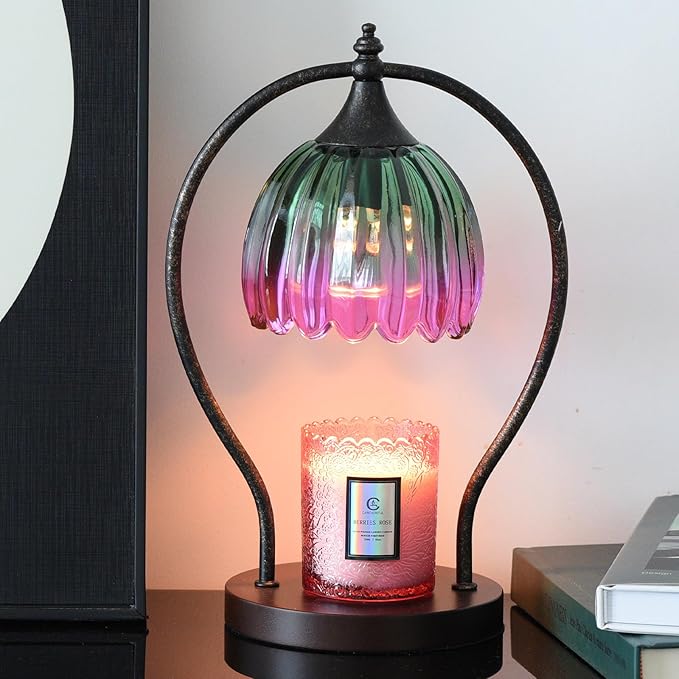 Electric Candle Warmer Lamp with Timer:Scented Candle Warmer Dimmable Lamp with 2 Bulbs, Christmas Gifts for Mom Women, House Warming Gifts New Home Decor for Bedroom Living Room