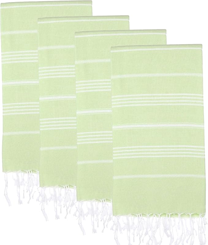 Turkish Beach Towels, Pack of 4 | Oversized, Quick Dry, Sand Free | 100% Cotton, Large 38x71 Towels for Beach, Pool, Travel | Ultra-Soft, Compact, and Absorbent | Pistachio Green