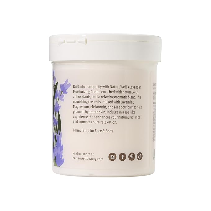 NATURE WELL Lavender Smooth & Soften Moisturizing Cream For Face, Body, & Hands, Calming & Soothing, Infused With Natural Oils & Extracts, Restores Skin Moisture Barrier, 16 Oz