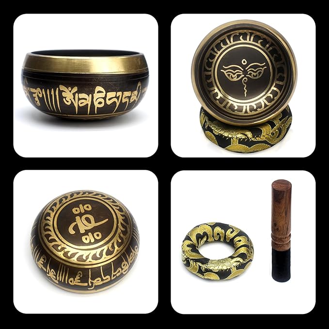 Tibetan Singing Bowls Set~ Meditation Sound Bowl hand Hammered in Nepal For Yoga, Meditation, Mindfulness, Healing & Chakra balancing