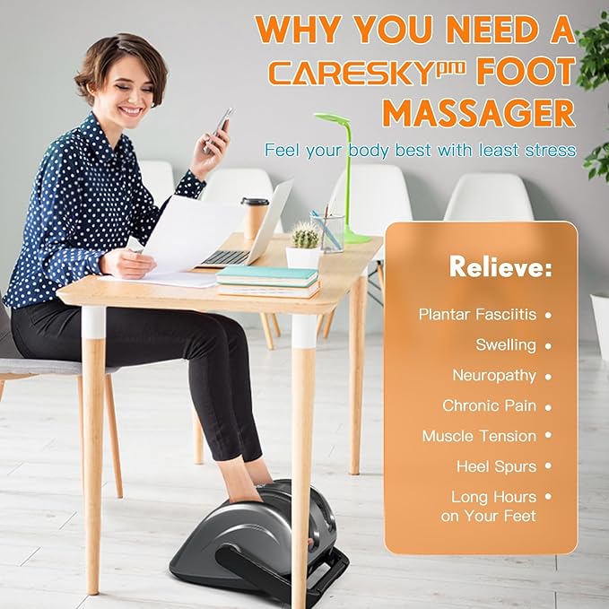Shiatsu Foot Massager with Heat, FSA Store Eligible Items, 3-Heating for Circulation and Pain Relief, Deep Kneading Rolling for Calf-Feet-Arm Relaxation, Plantar Fasciitis, Neuropathy