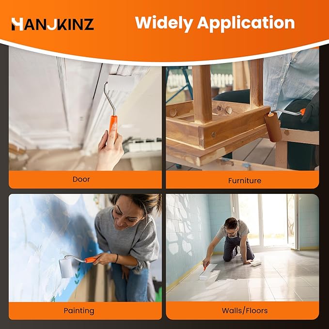 Foam Paint Roller, 18 Pcs 2 Inch Small Paint Roller Kit with 10 Pack High-Density Foam Paint Roller, Paint Tray and Liner, Mini Paint Roller for Painting Wall, Door, Cabinet, Furniture