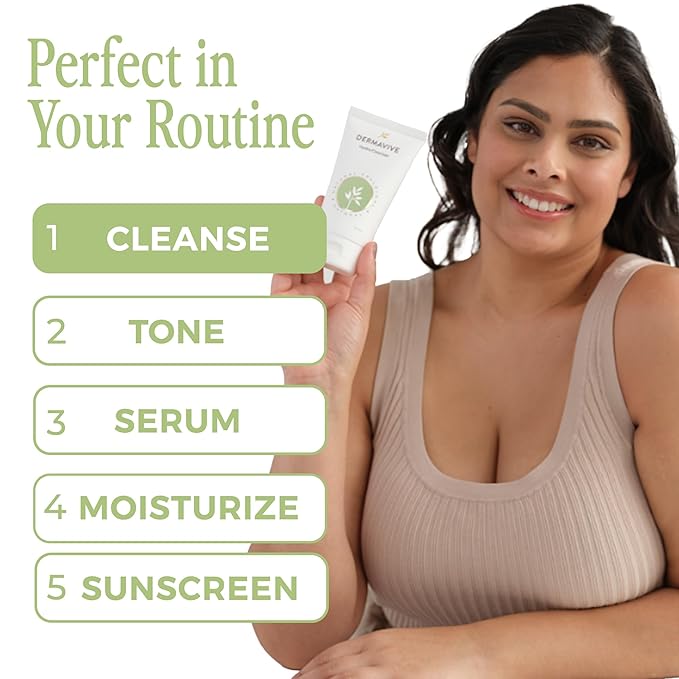 Dermavive Hydrating Facial Cleanser, Soap-Free Gentle Cleanser with Colloidal Oatmeal & Vitamin E, Soothes & Moisturizes Sensitive & Dry Skin, Suitable for All Skin Types, 120ml (4.05oz)