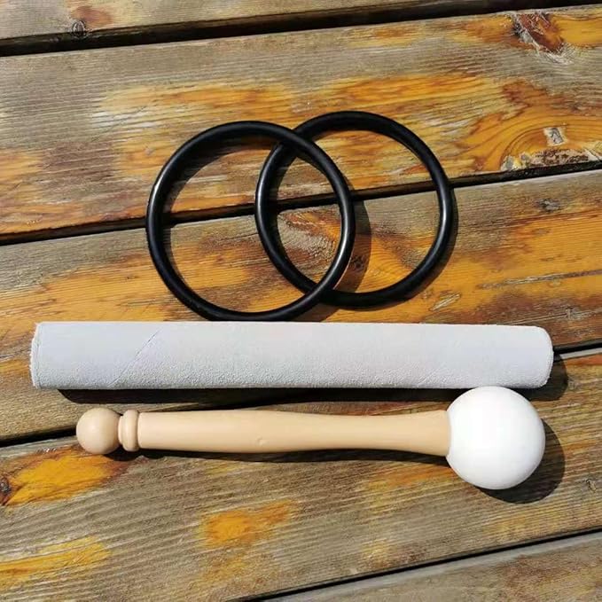 Hye-eun 3pcs 8"B 10"F 12"C Frosted Quartz Crystal Singing Bowl Set 432hz with Free Carry Bag Mallets & Rubber for Sound Healing Bath Keep Balance Therapy Meditation Yoga