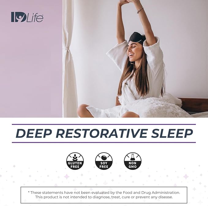 IDLife - Sleep Aid for Grown-Ups - Non-GMO - Non-Habit Forming - Gentle Blend with Melatonin, L-Theanine, and 5HTP - 30 Individually Wrapped Strips
