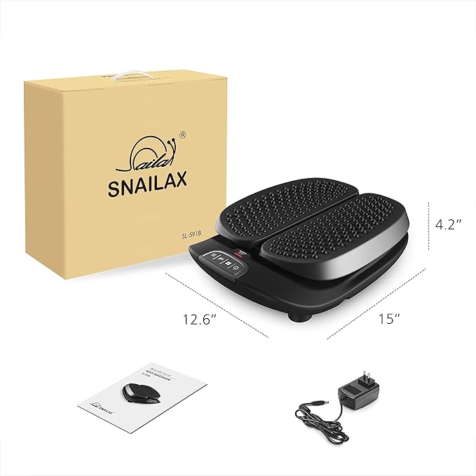 Snailax Foot Massager Machine with Heat,Remote Control, Adjustable Vibration Feet Massager Machine Increased Blood Circulation,Plantar Fasciitis, Stress (Black)