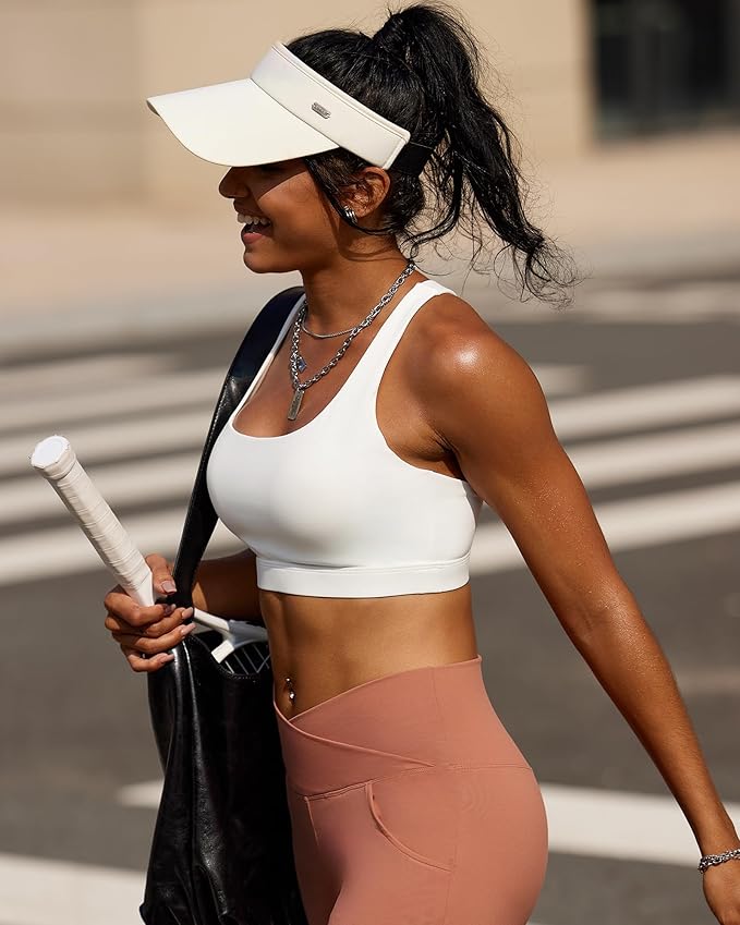 RUNNING GIRL High Impact Sports Bras for Women,Racerback Running Bra Workout Crop Tank Tops Longline Sports Bra Push up