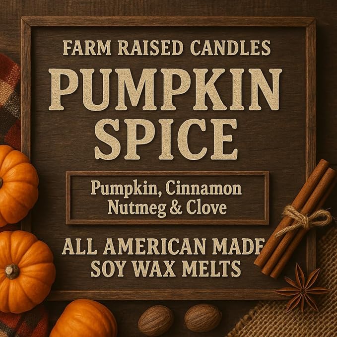 Farm Raised Candles β Pumpkin Wax Melts Variety 1 LB Bundle (16 oz) - USA Made - 5 Packs β Vanilla Cream Pie, Apple Cider, Fall Scented Candles β Fresh from The Farm - Soy Wax Melts Fall scents