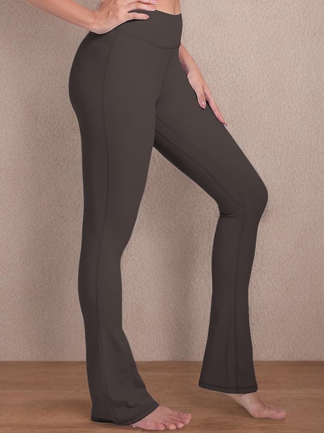 Sunzel High Waist Mini Flared Leggings for Women, Tummy Control Casual Flare Yoga Pants for Yoga Workout Gym