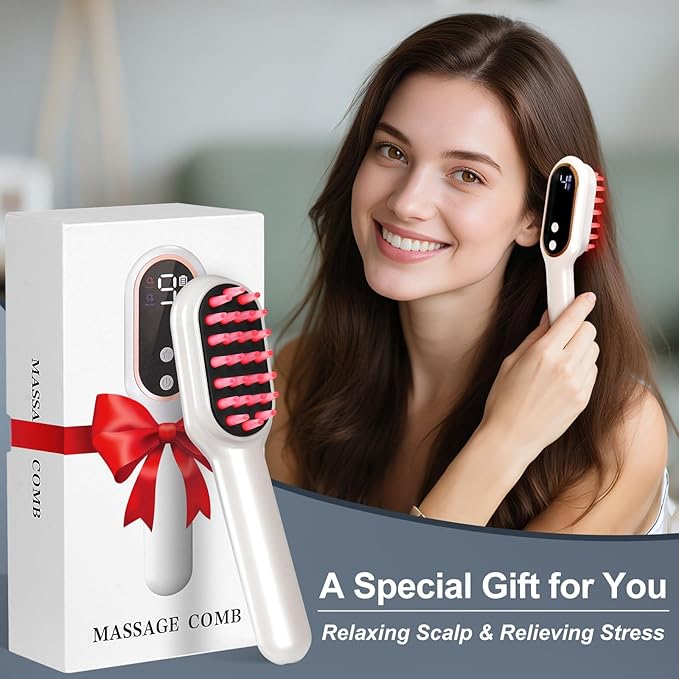 Laser Therapy Hair Growth Comb, Electric Scalp Massager, Handheld Comb-Shaped Hair Regrowth Device for Hair Growth & Hair Care for Thicker, Healthier Hair
