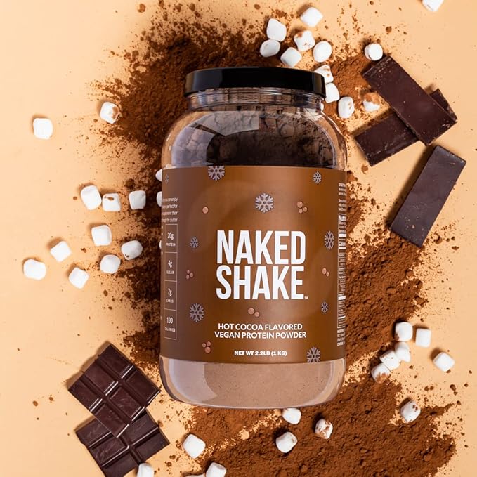NAKED Shake - Hot Cocoa Protein Shake - Plant Based Protein Powder with Mct Oil - Gluten-Free, Soy-Free, No Gmos Or Artificial Sweeteners - 30 Servings