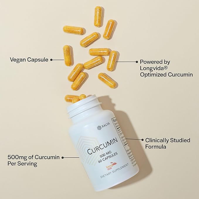 Longvida Curcumin 500 mg 60 Capsules - High Absorption 285x More Bioavailable Curcumin Supplement Non-GMO, Vegan & Gluten Free 60 Servings