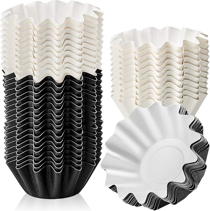 Boao Wax Melt Liners Reusable Wax Warmer Containers Leakproof Cups for Scented Candle, Paper Holders for Electric Pluggable Melter and Burner(Black, White,25 Pieces)