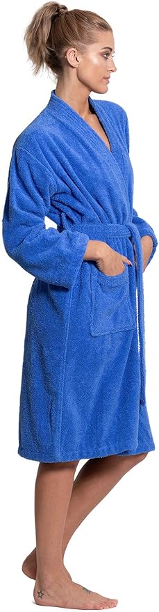 Turkuoise Soft & Absorbent Towel Robe, 100% Cotton Turkish Terry Cloth Kimono Bathrobes for Women